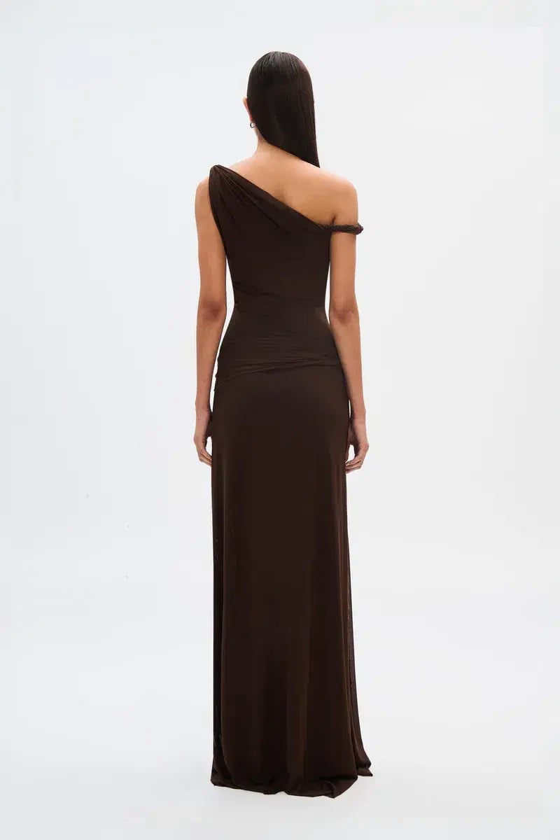 Misha The Sisal Mesh Dress ESPRESSO Size 10 photo 6