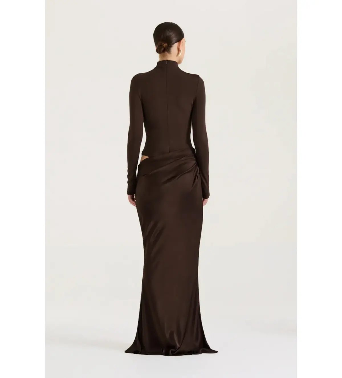 Henne Soraia Long Sleeve Maxi Dress Chocolate Size 6 photo 8