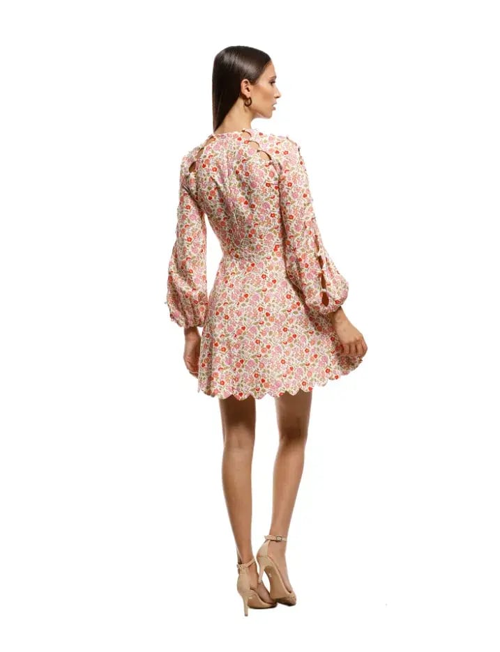 Zimmerman Goldie Scallop Floral Mini Dress Floral Size 2/AU 12 photo 5