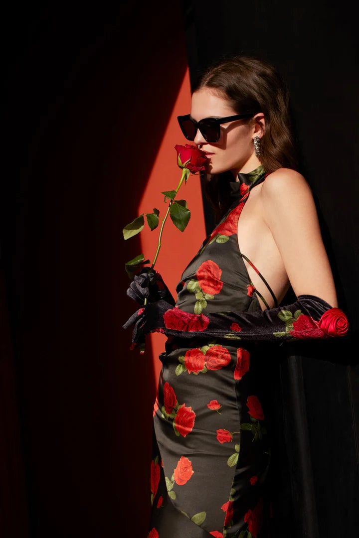 FOR LOVE & LEMONS ASTORIA MAXI DRESS - BLACK MULTI photo 8