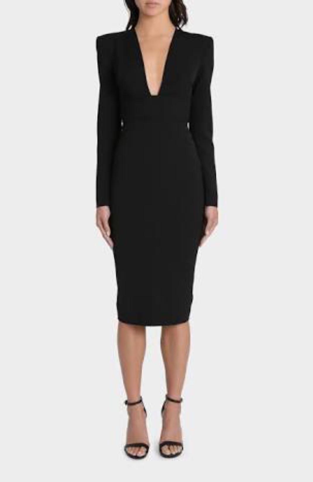 Alex Perry Black Maura V Pencil Dress Size 10 photo 2