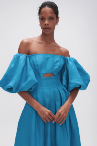 Aje Eugenie Off Shoulder Midi Dress - Azure Blue photo 3