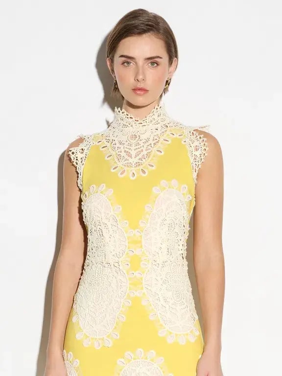 Moss and Spy Mimosa A line Dress Yellow Size 14 photo 2