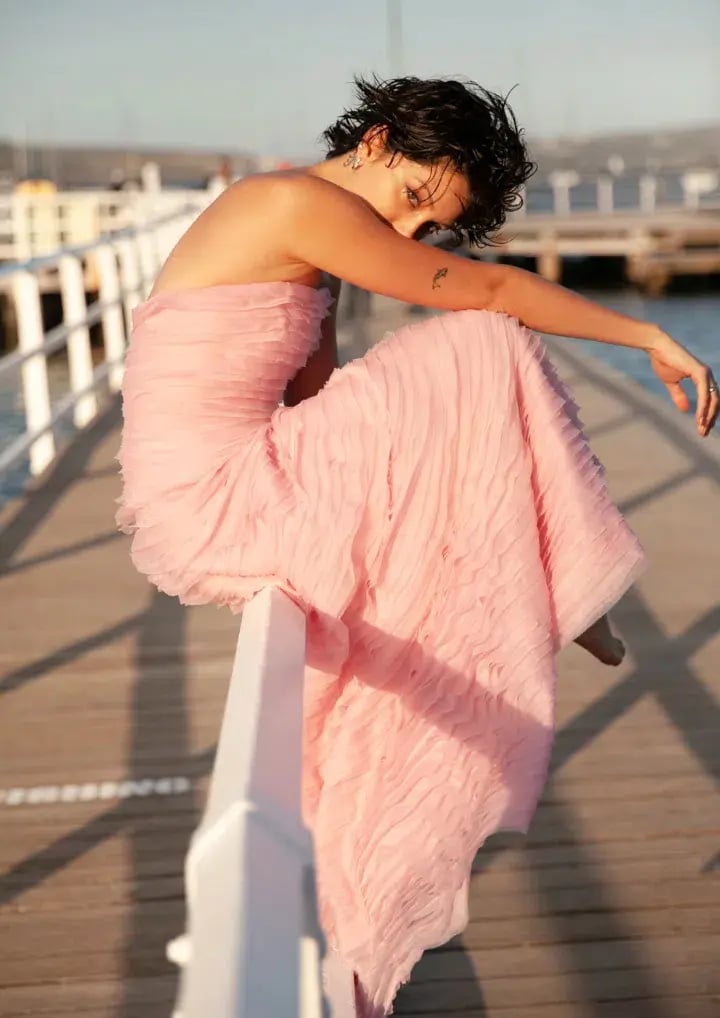 Aje Soundscape Maxi Dress Pink Size 8 photo 3