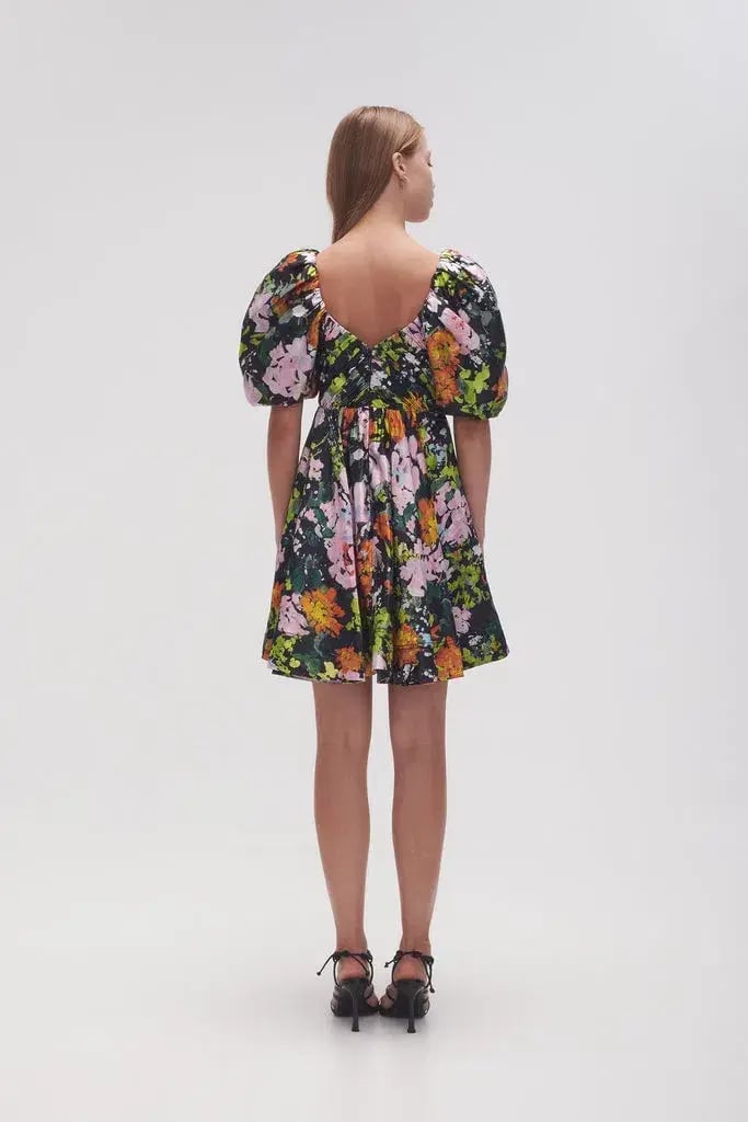 Aje Gabrielle Plunge Mini Dress in Midnight Floral Print Size 8 photo 4