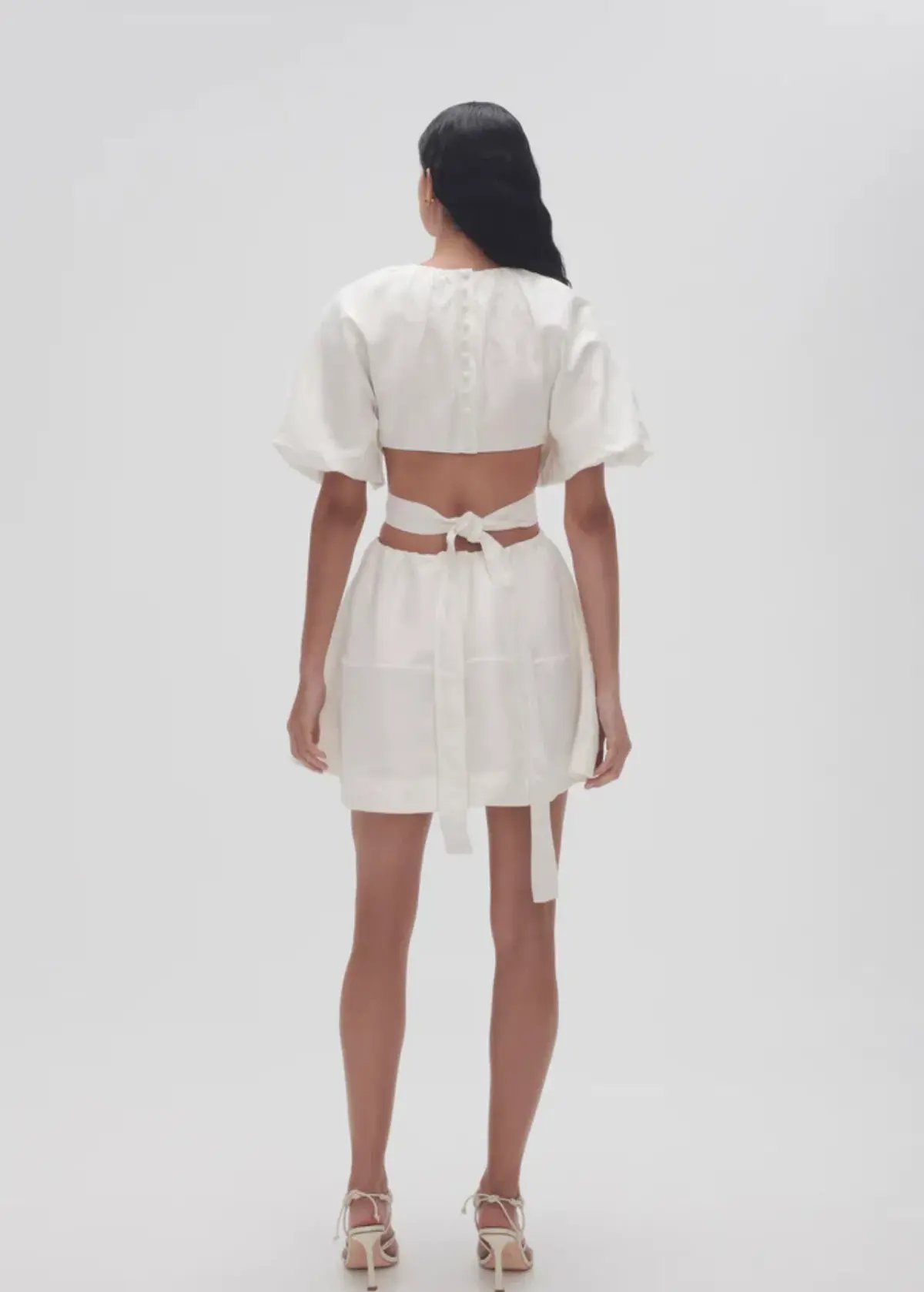 Aje Mimosa Cut Out Mini Dress Ivory Size 16 photo 3