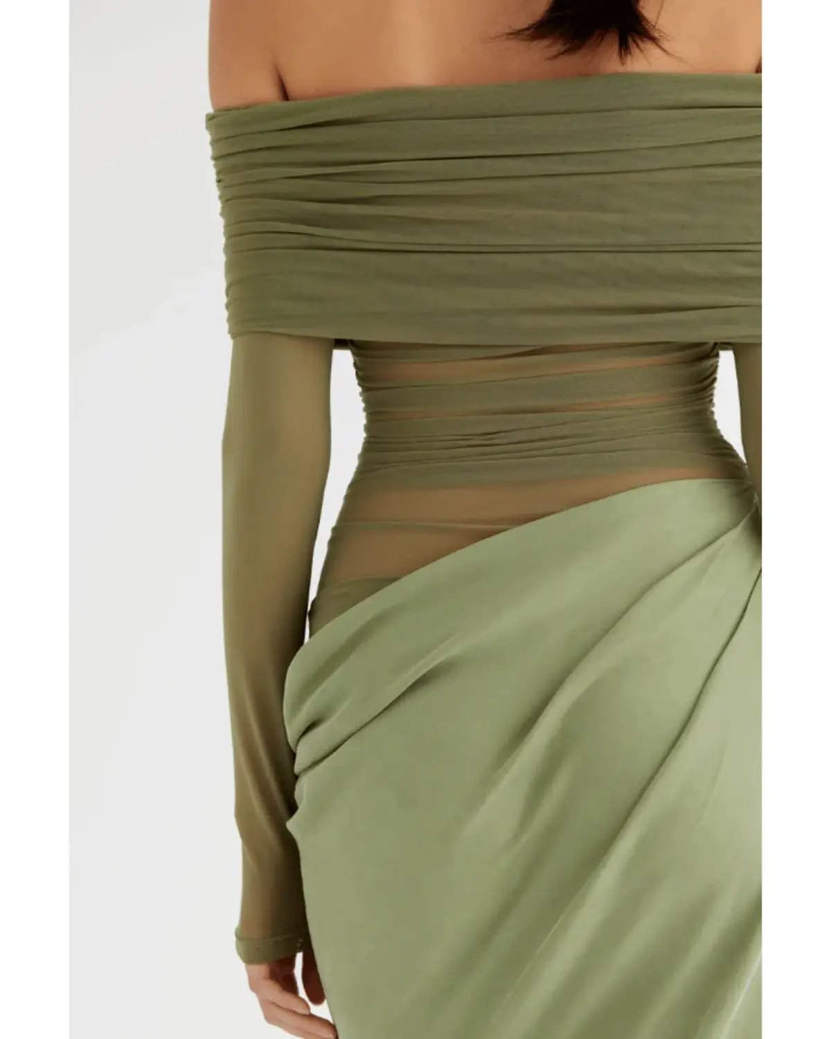 Benni Yasmin Off The Shoulder Maxi Dress in Pistachio Size AU 12 photo 4