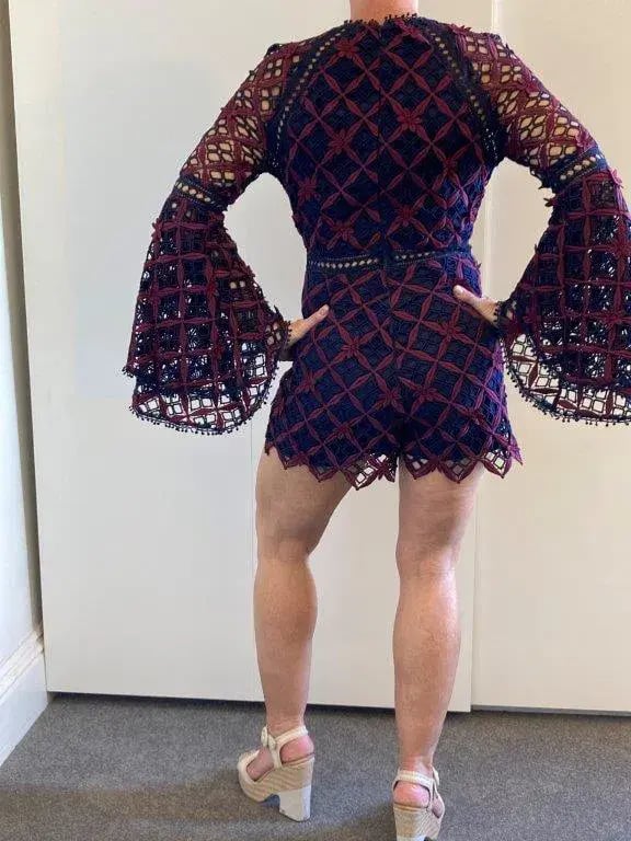 Ministry of Style Dusk to Dawn Crochet Playsuit Multi Size 10 photo 2