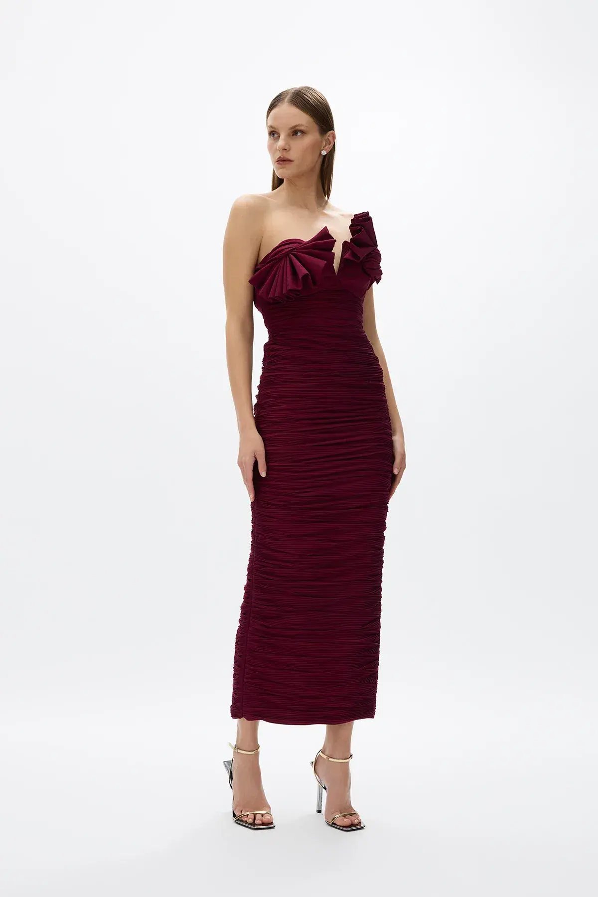 Rachel Gilbert Jensen Dress (Merlot) Size 2 photo 3
