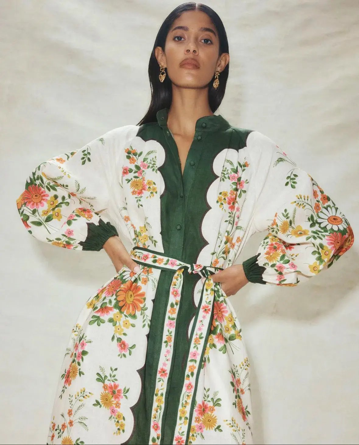 Alemais Elisabetta Shirtdress Floral Size 16 photo 4
