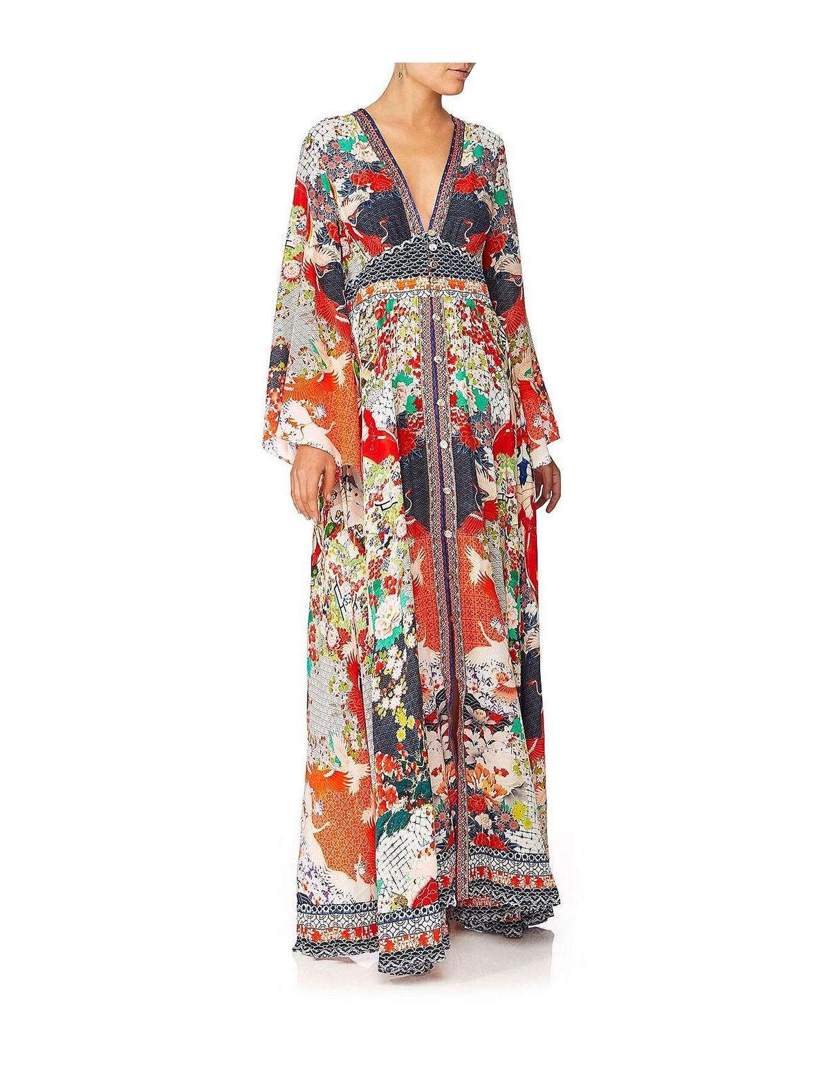 Camilla 'Geisha Girl' Kimono Sleeve Dress with Shirring Detail Size 14 photo 3