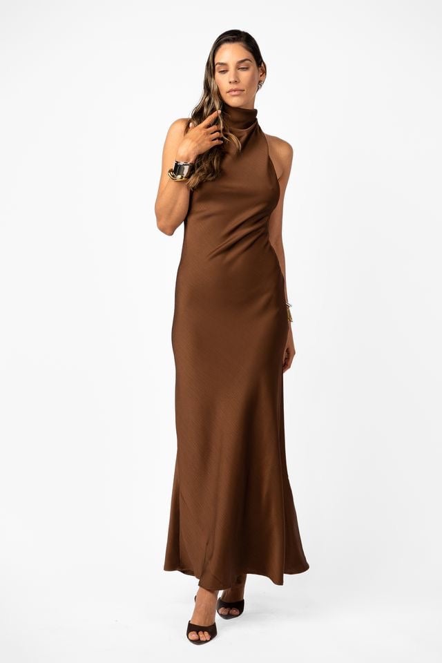 One Fell Swoop Kristina Dress - Kobicha Satin photo 4