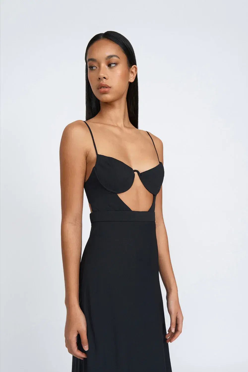 By Johnny Diandra Wire Full Length Dress Black Size 8 / S photo 2