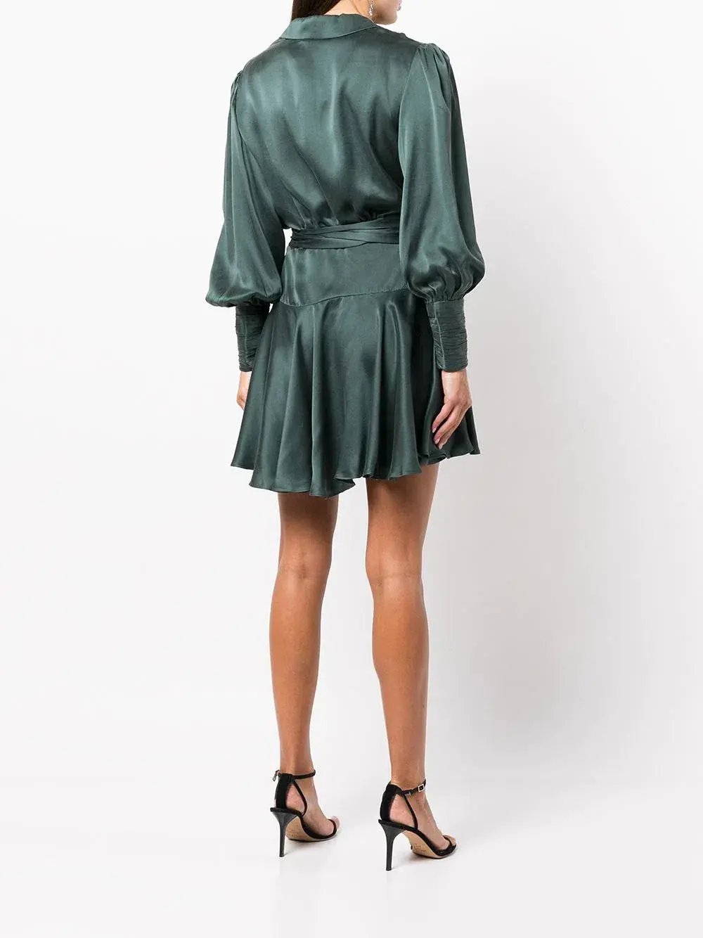 Zimmermann Silk Wrap Mini Dress Green Size 0P / AU 6 photo 3