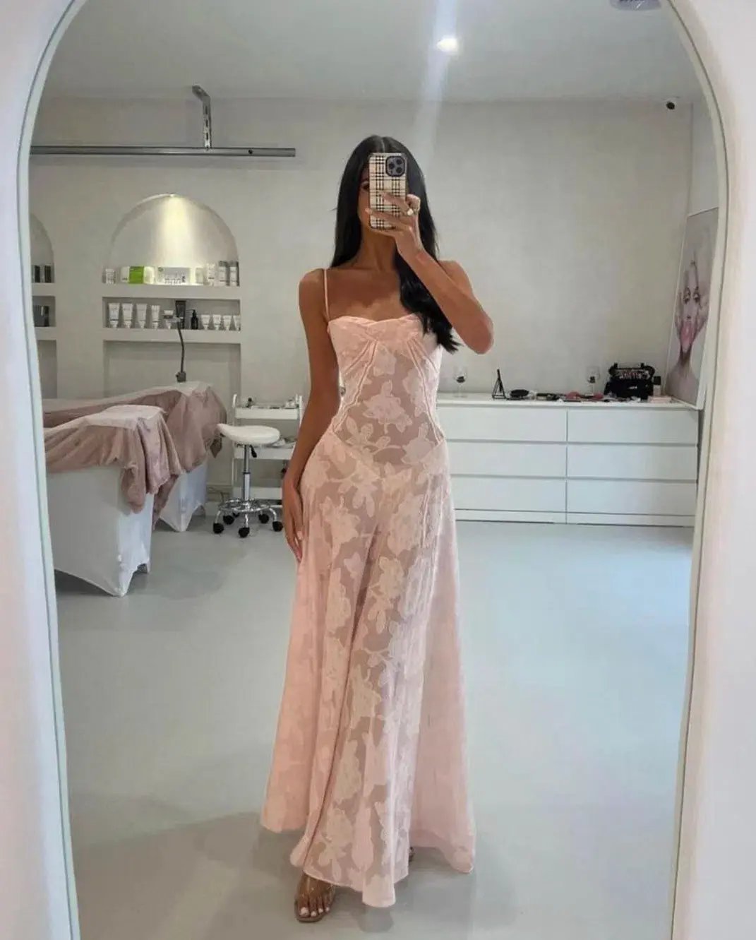 House Of Cb Seren Maxi Dress Soft Pink Size 8 photo 7