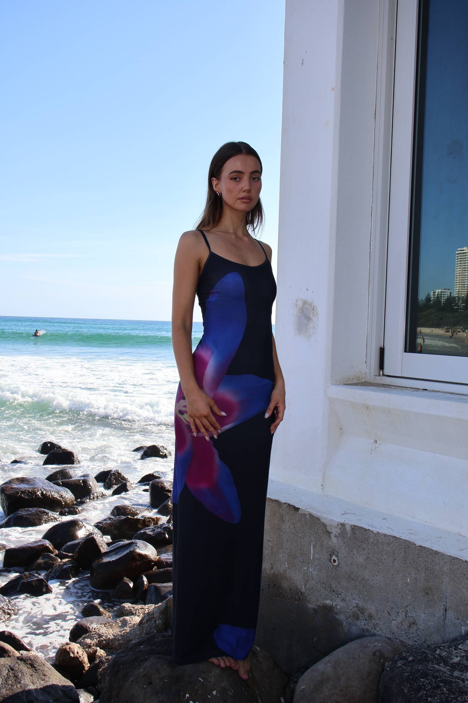 WITH HARPER LU SLIP DRESS - MIDNIGHT LILY FLORAL photo 5