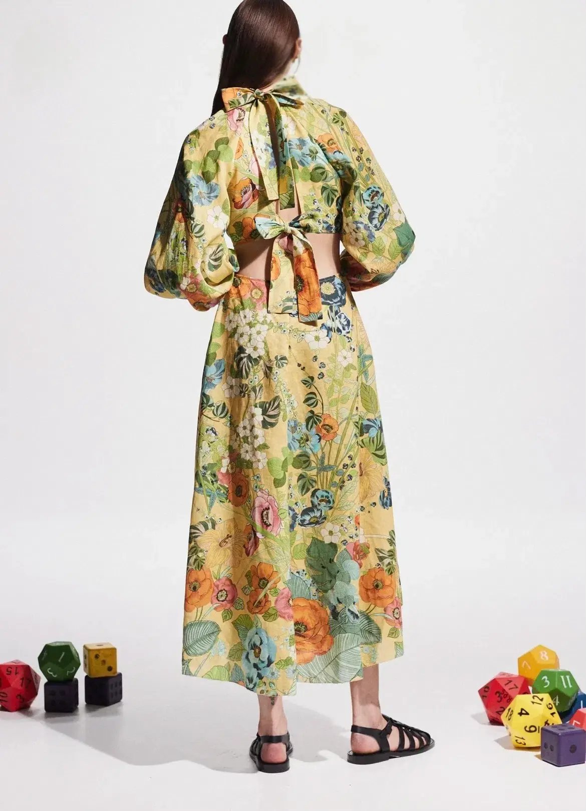 Alemais Cresida Cutout Midi Dress Print Size 10 photo 2