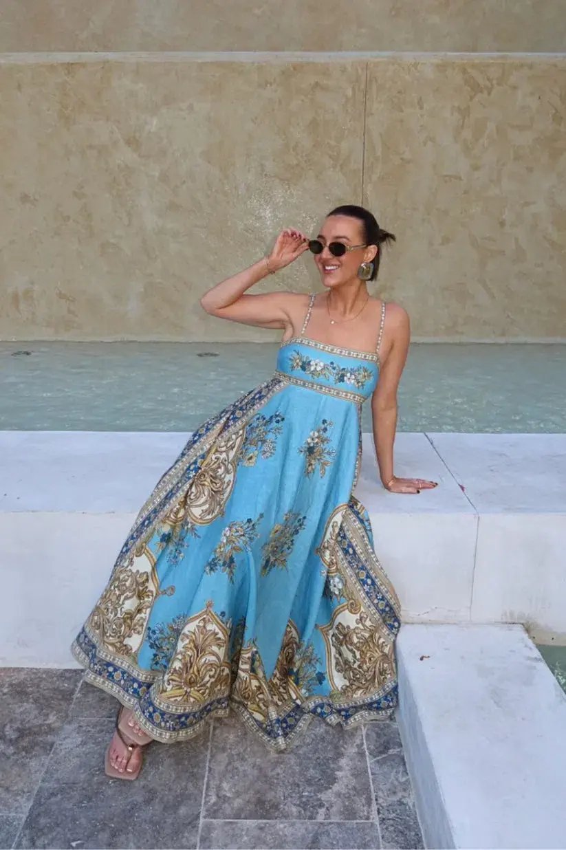 Alemais Cassie Sundress Maxi Dress Print Size 14 photo 2