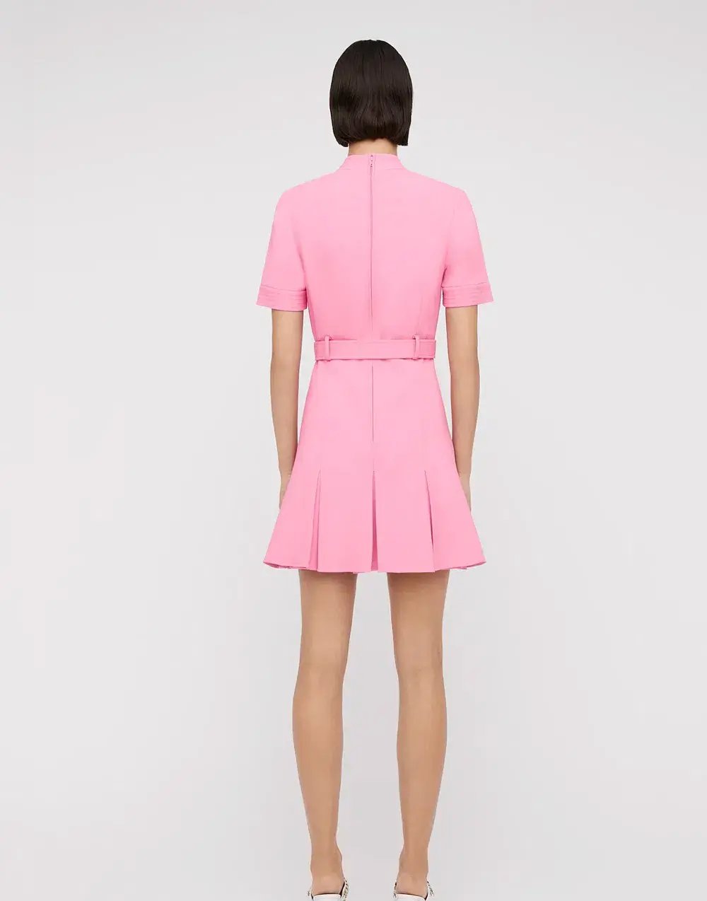 Scanlan Theodore Tailored Pleat Dress Pink Size 6 photo 3