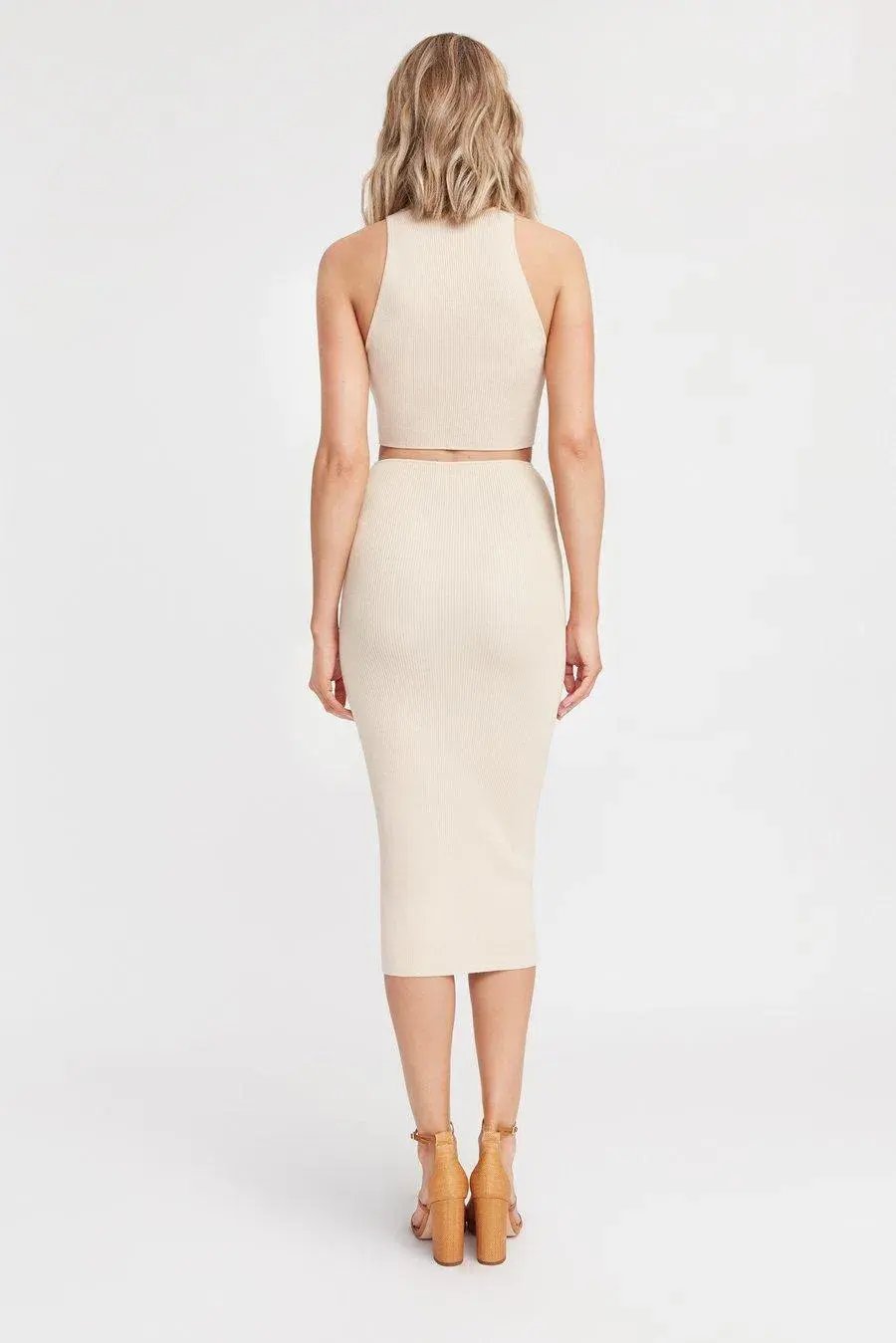 Kookai Lola Cut Out Dress Cream Size 8 photo 4