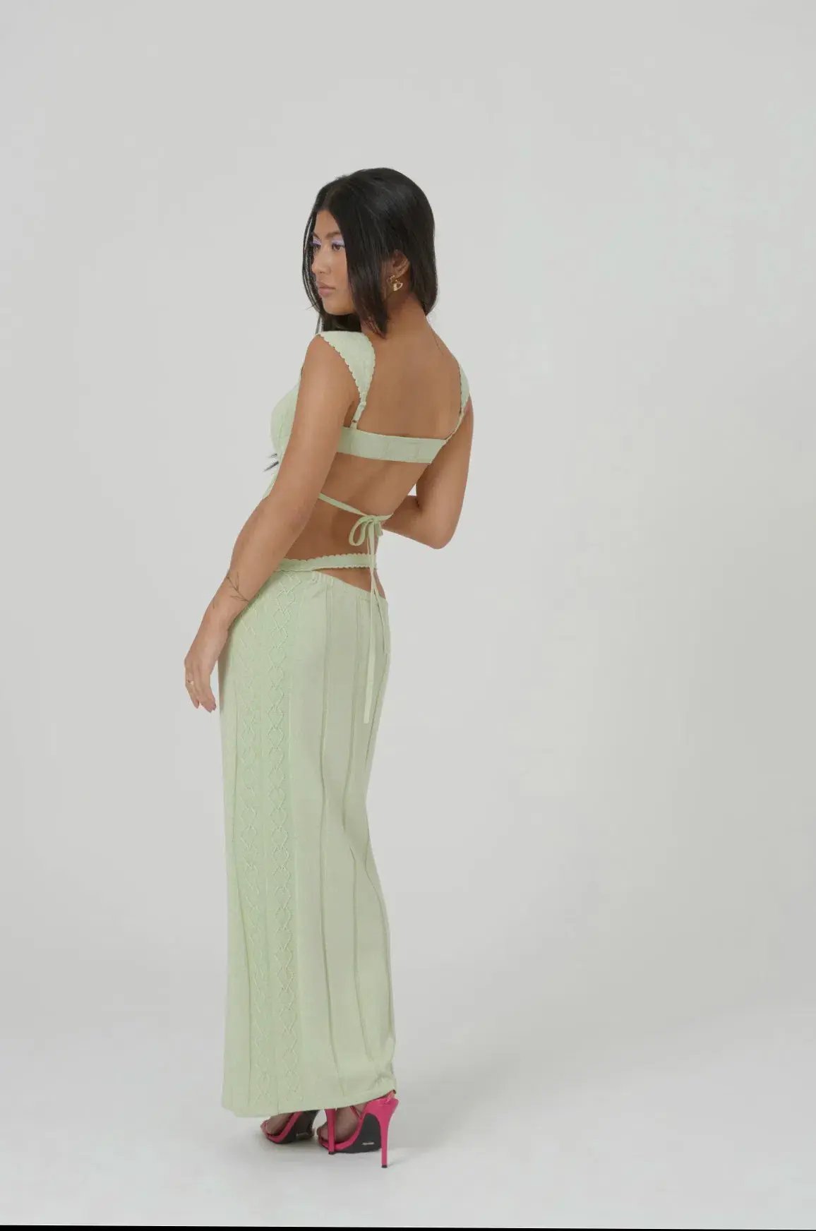 Amiss the Label Joanne Top & Skirt Set Green Size 12 photo 2