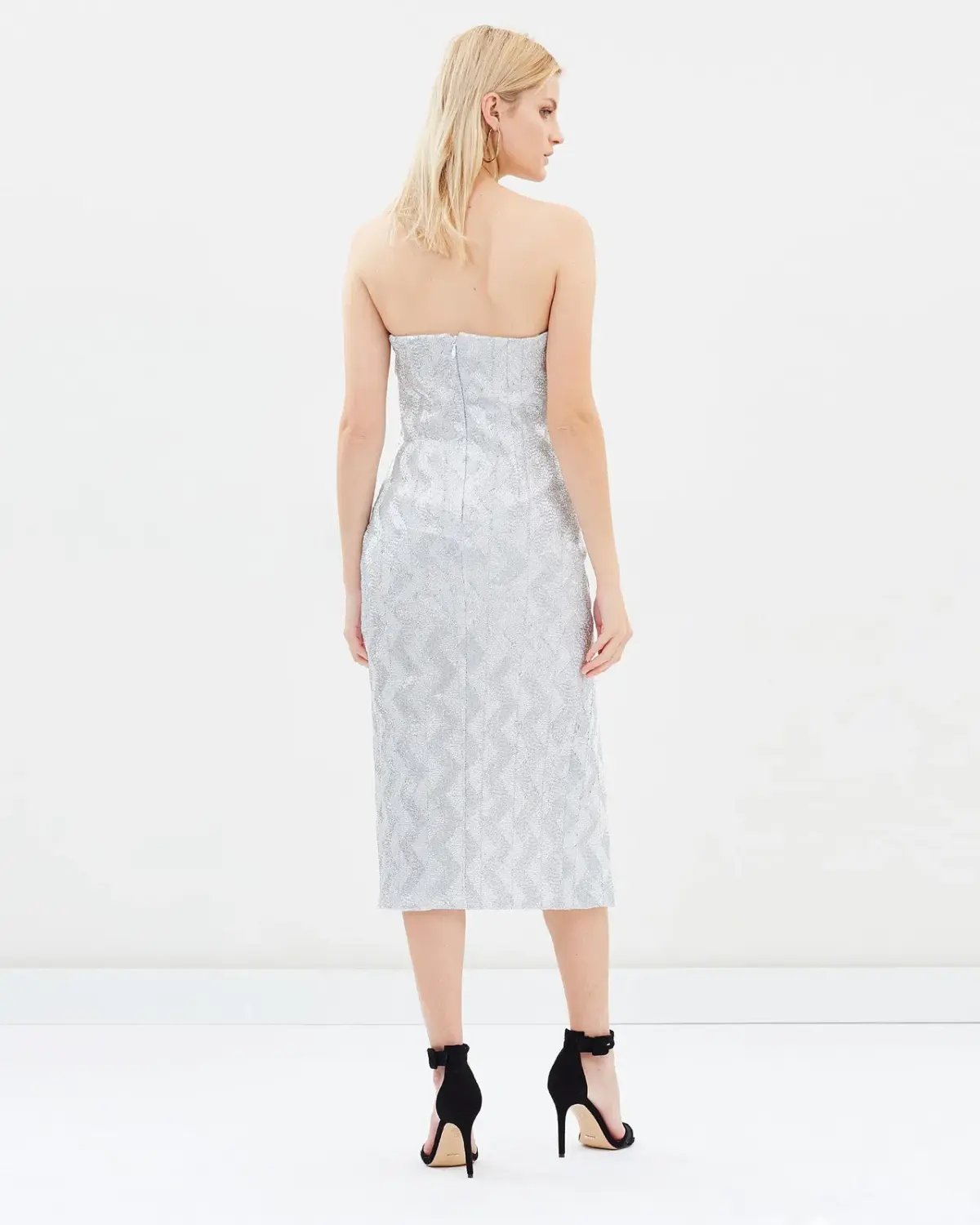 Manning Cartell No Filter Strapless Dress Silver Size 10 photo 2