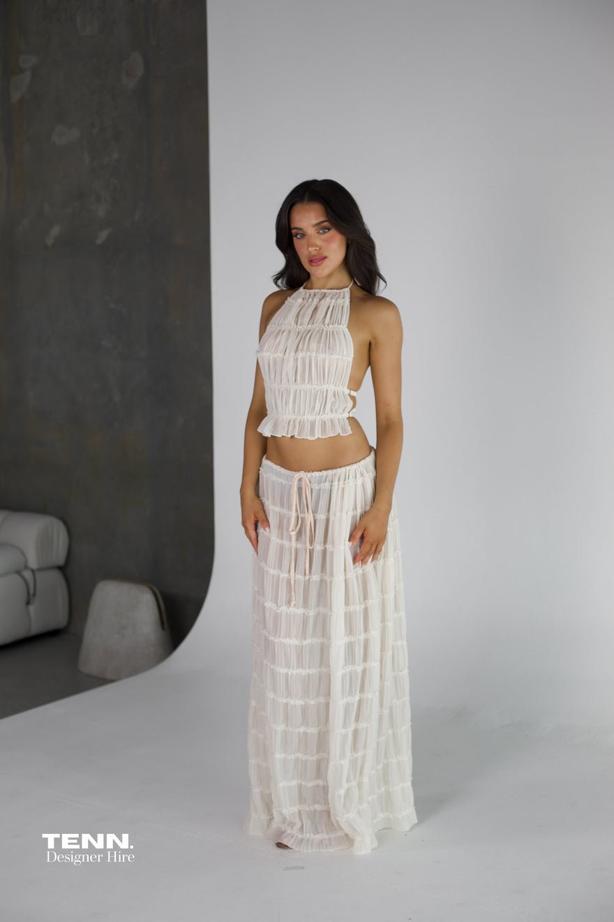 Arcina Ori Juliette Halter top & Maxi Skirt - Ivory photo 2