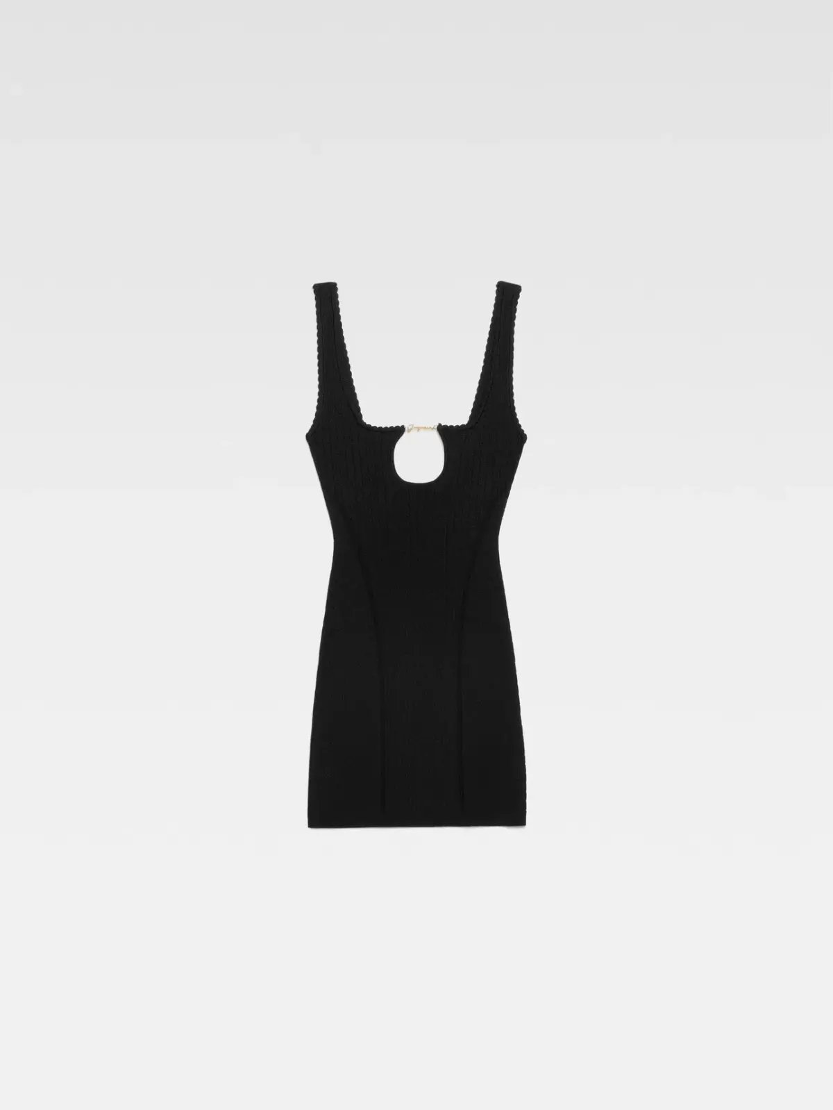 Jacquemus La Mini Robe Sierra Scalloped Mini Dress Black Size 38 / AU 12 photo 5
