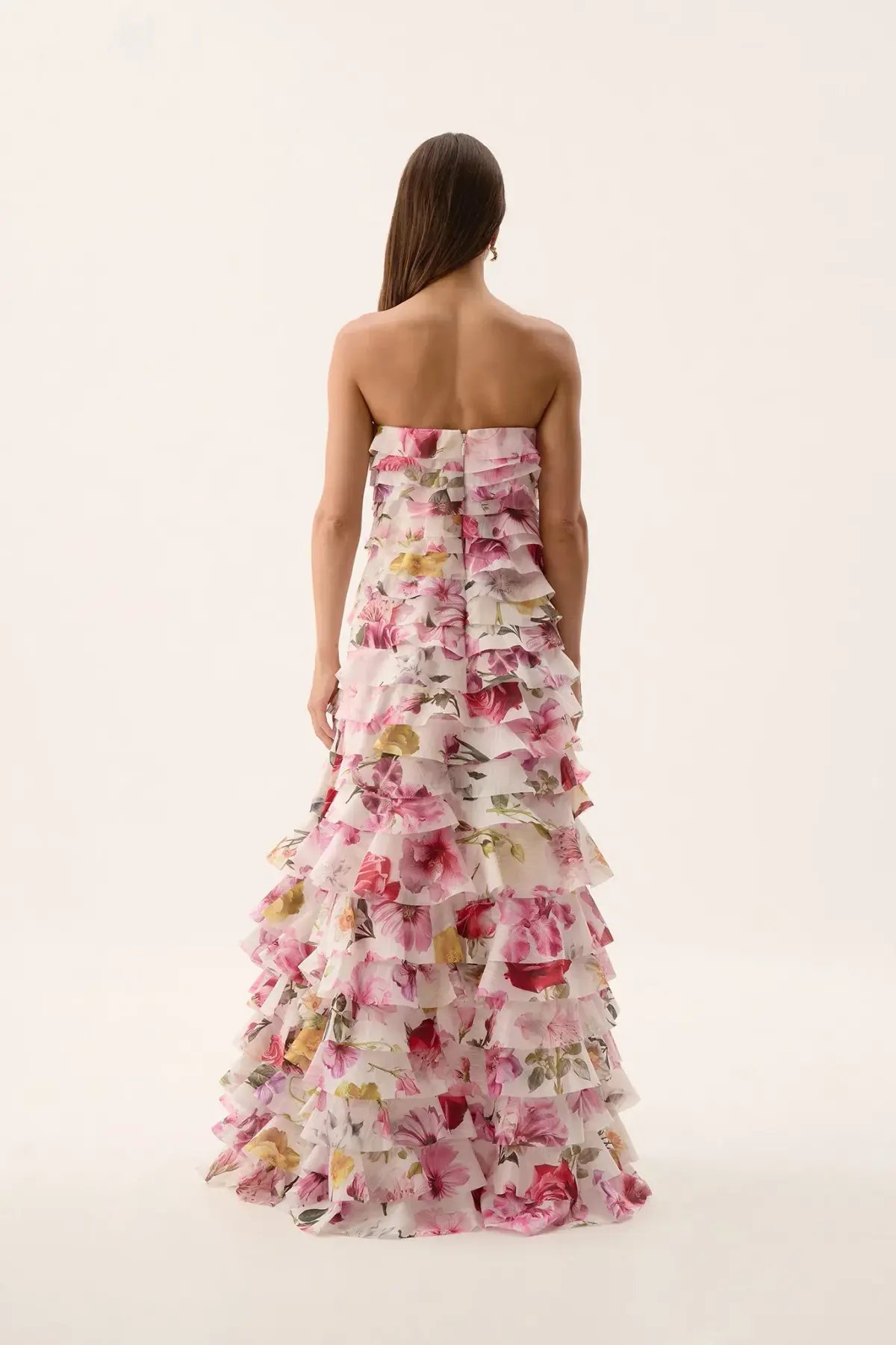 Aje / Fleur Pleated Gown / Collage Floral / Size 16 photo 4