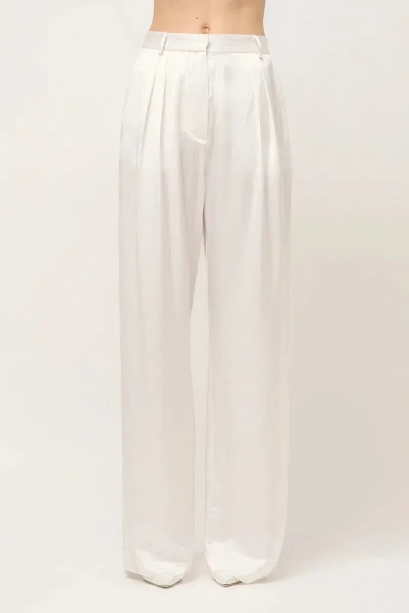 Michael Lo Sordo Relaxed Silk Boy Pant White Size AU 8 photo 3