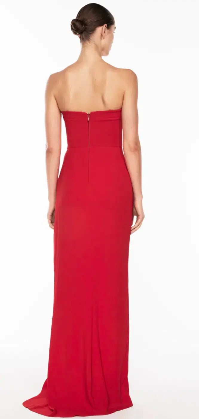 Manning Cartell Asymmetrical Games Strapless Gown Red Size 8 photo 4