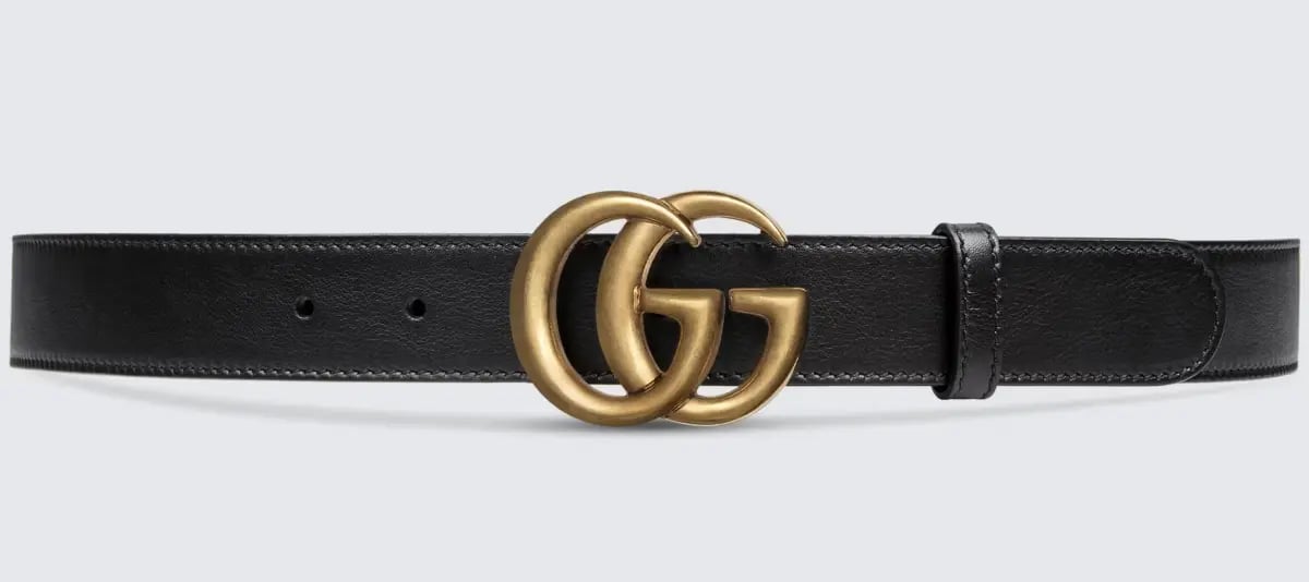Leather Belt with Double G Buckle photo 3