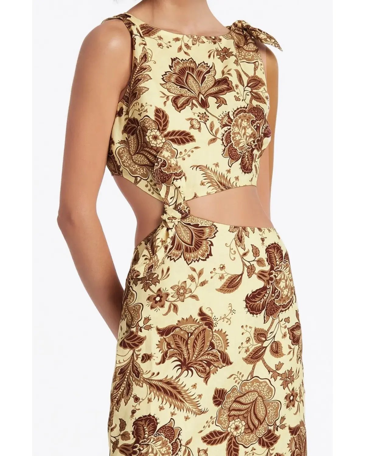 Sir The Label Rei Knot Print Dress in Citrus Lilium Size AU 10 photo 2