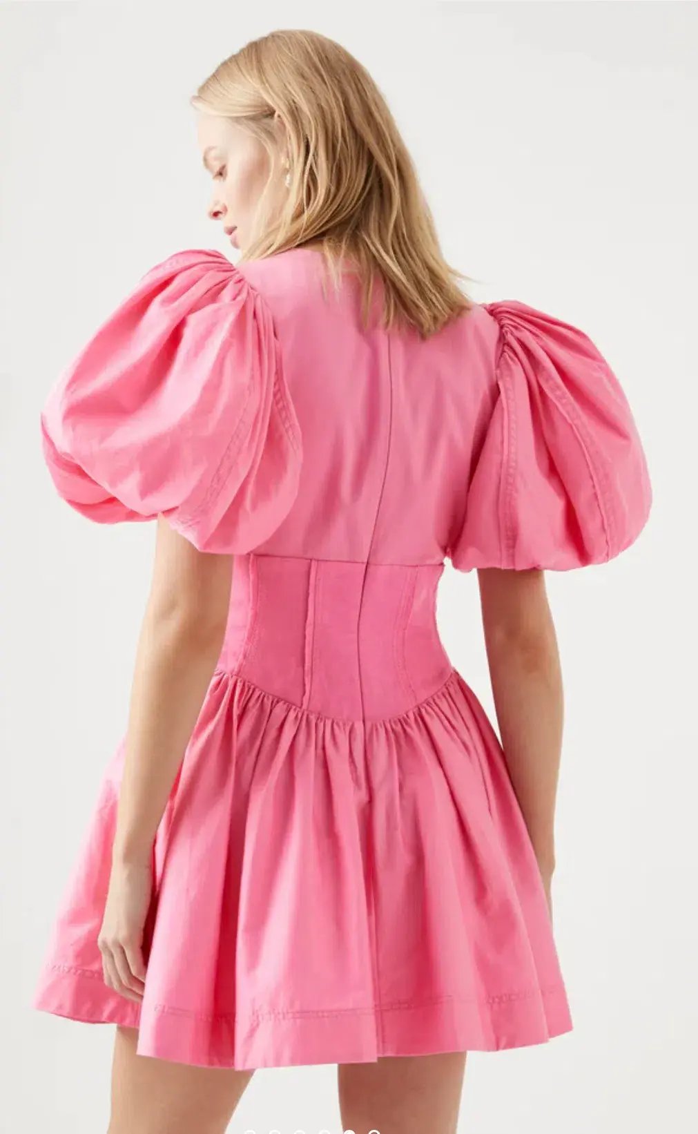Aje Gianna Puff Sleeve Mini Dress Pink Size 8 / S photo 3