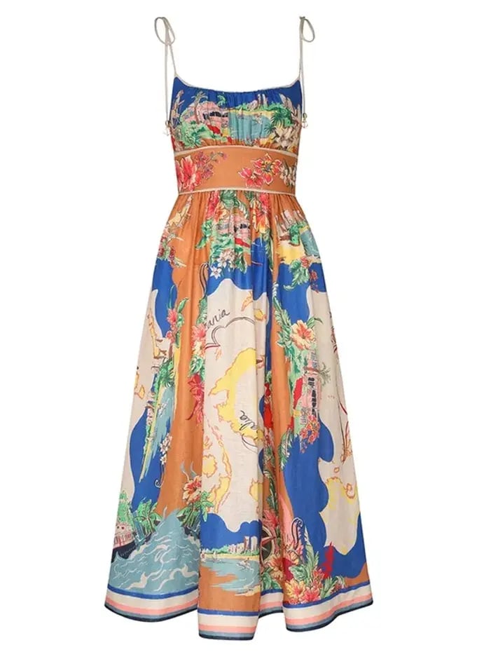Zimmermann Alight Picnic Midi Dress Print Size 0 / AU 8 photo 3