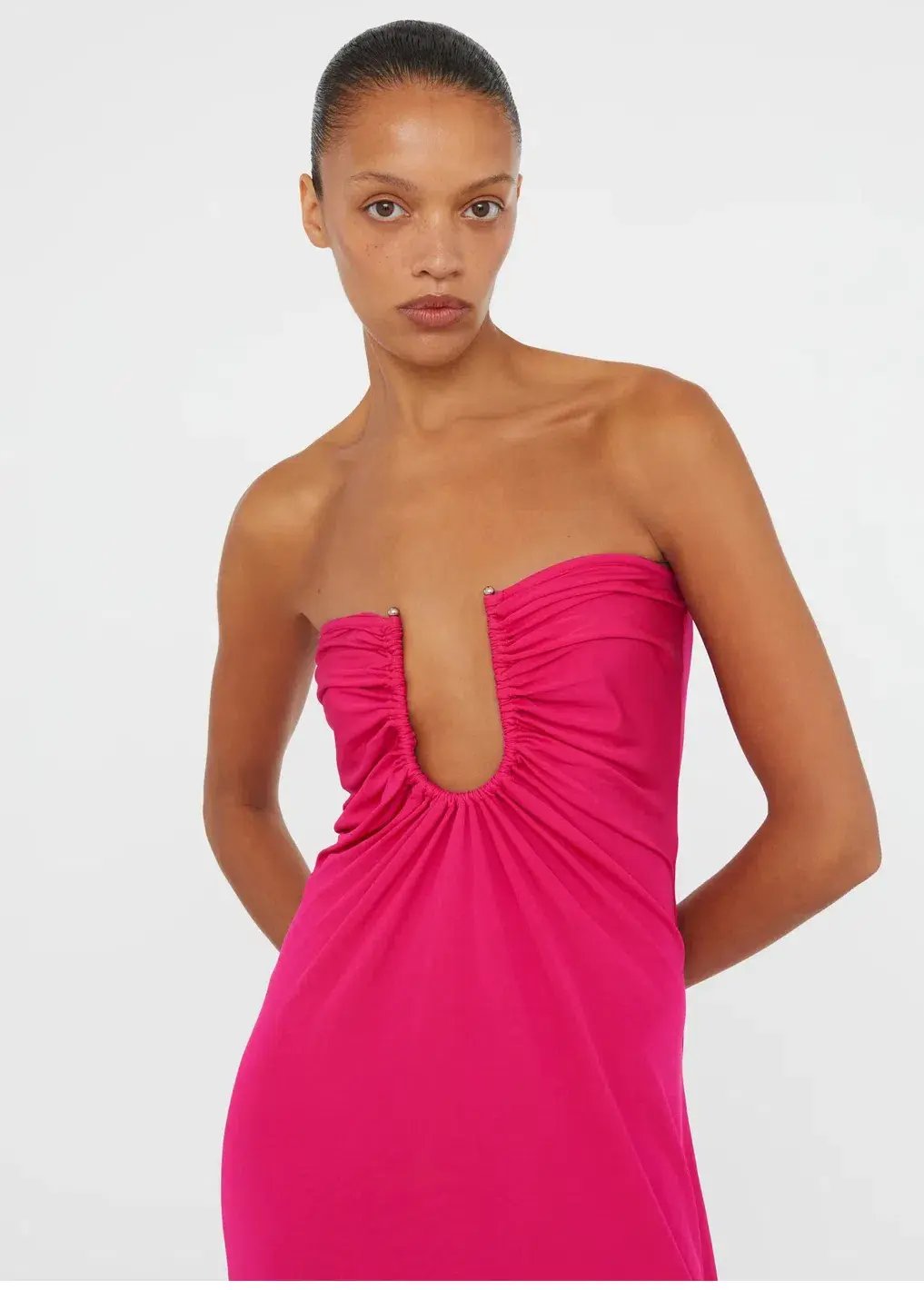 Christopher Esber Arched Palm Strapless Dress Magenta Size 8 photo 2