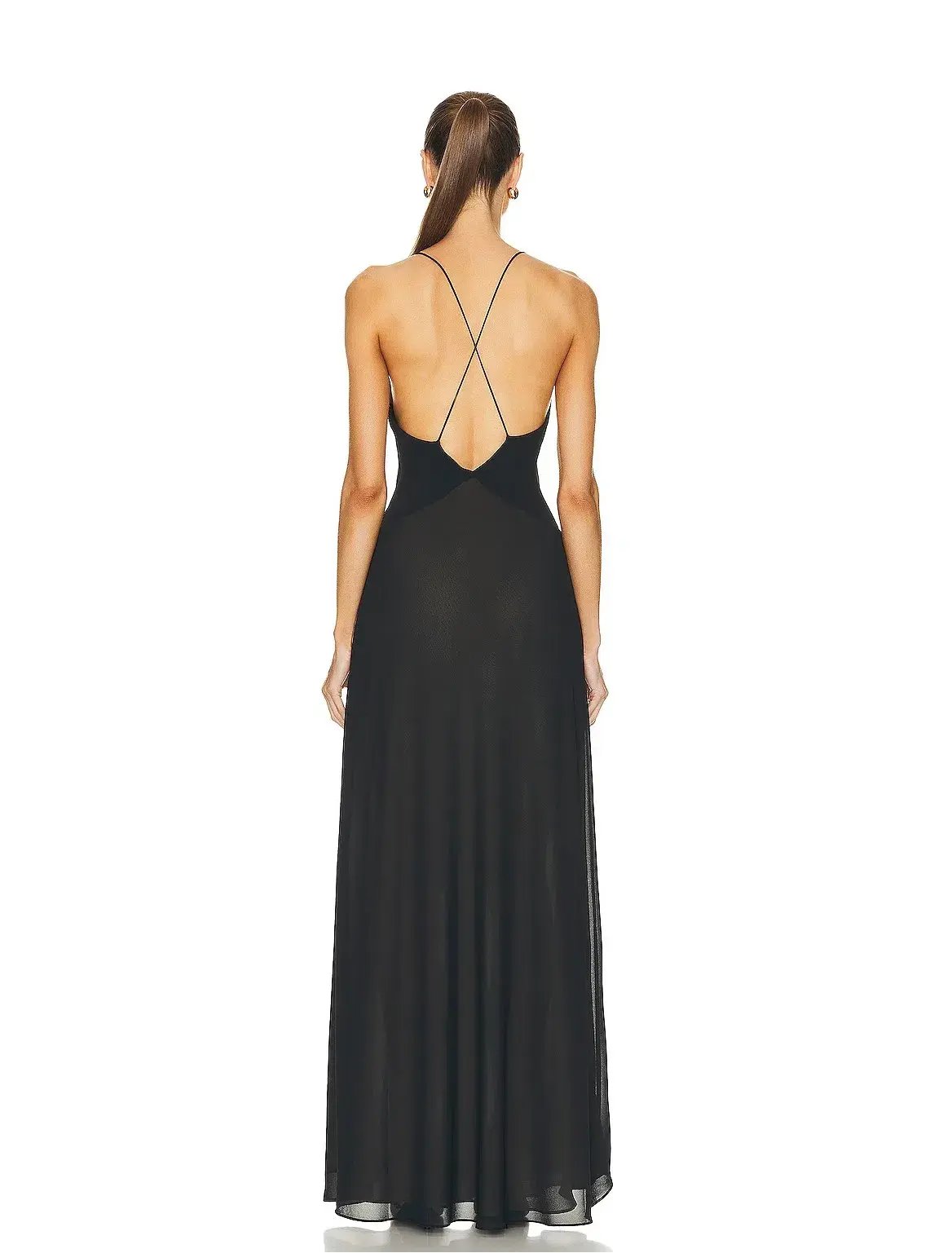 Helsa Studio Sheer Deep V Long Slip Dress Size S/AU 8 photo 2