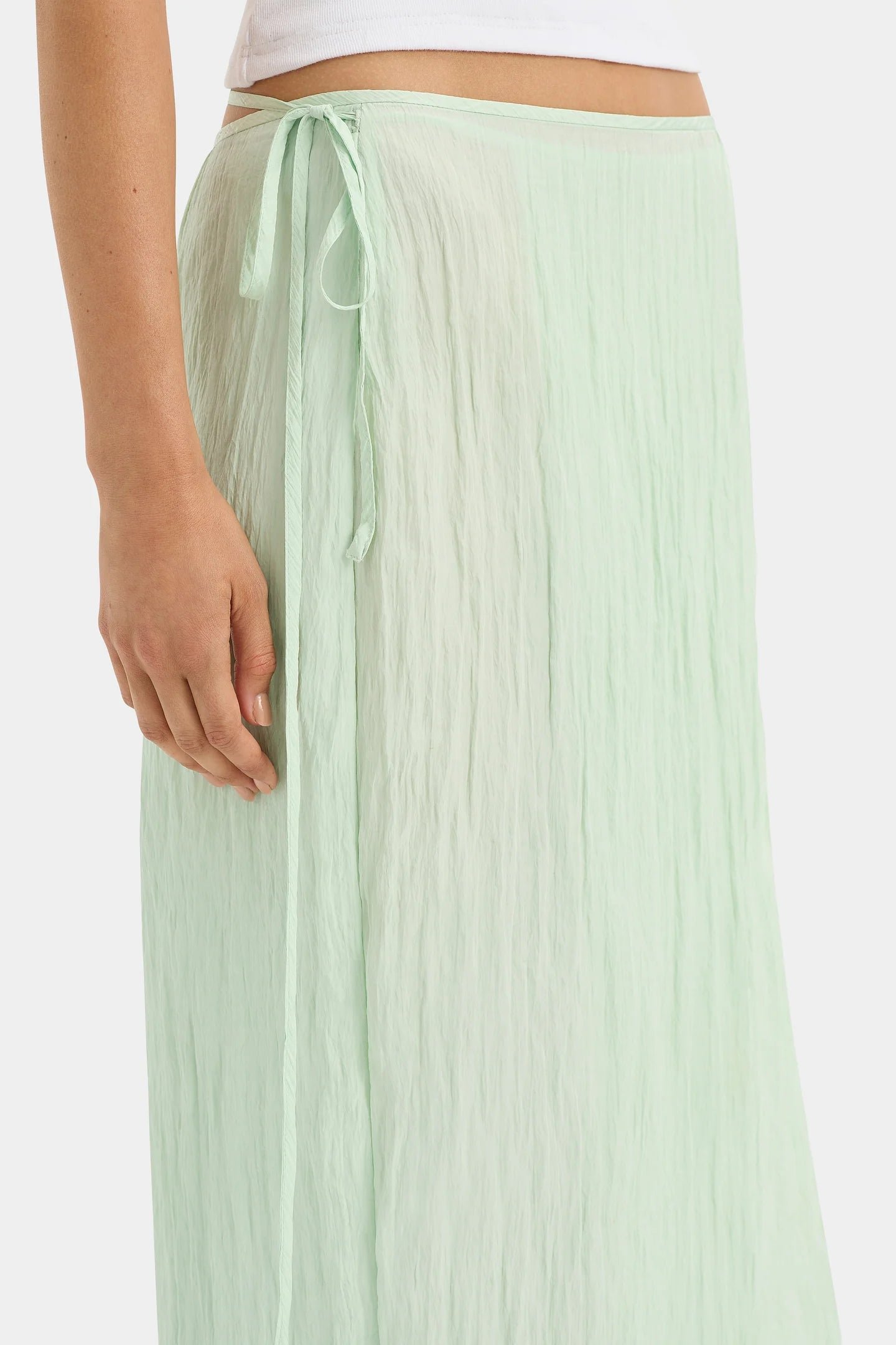 SIR THE LABEL LIGERA WRAP MIDI SKIRT TIE MIDI SKIRT - MINT photo 4