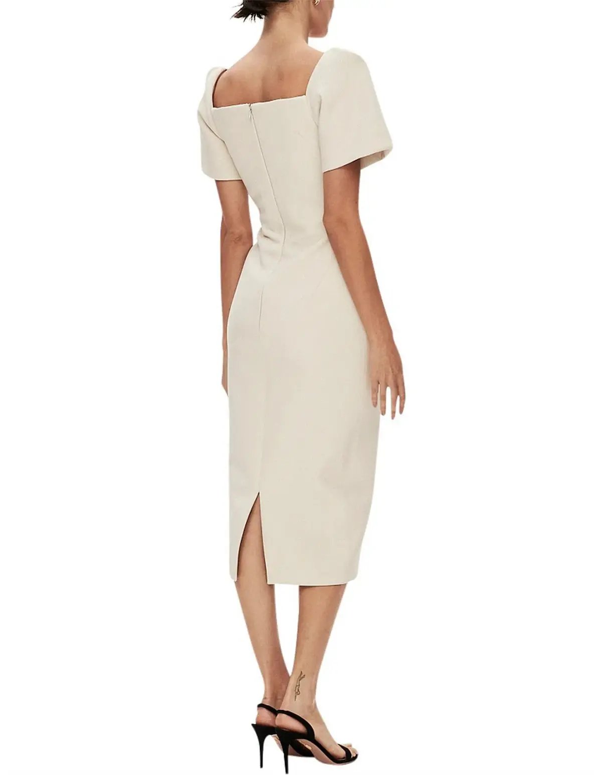 Rachel Gilbert Sandro Midi Dress Cream Size 10 photo 2