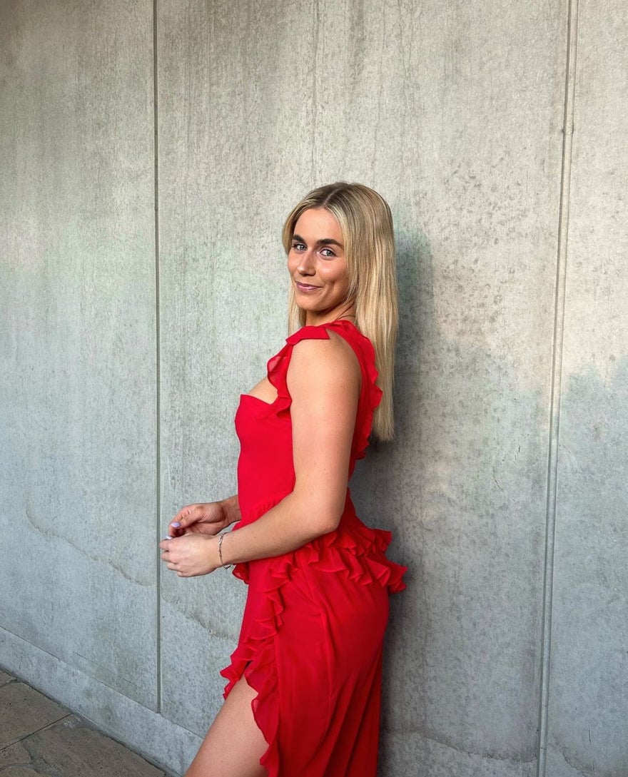 House of CB Ariela Ruffle Maxi Dress - Red photo 3
