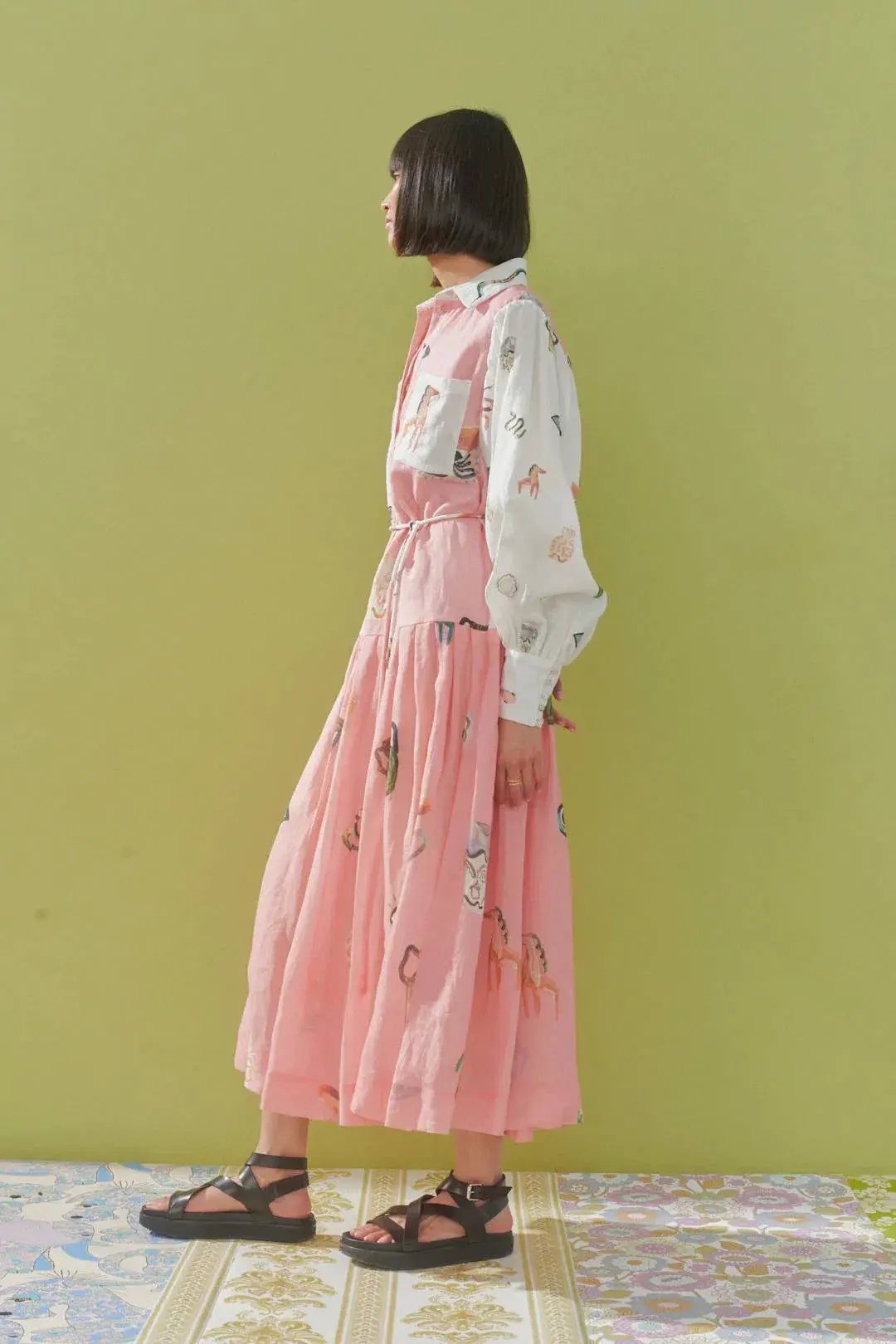Alemais Cleo Patchwork Shirtdress in Pink Print Size 8 photo 3