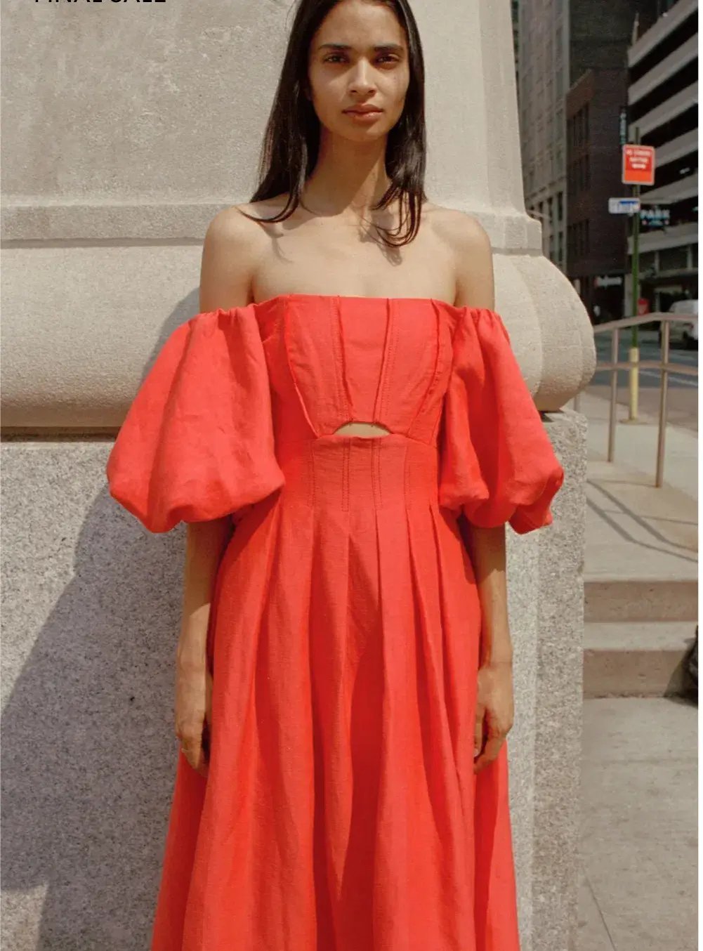 Aje Eugenie Midi Red Dress Size 8 photo 2