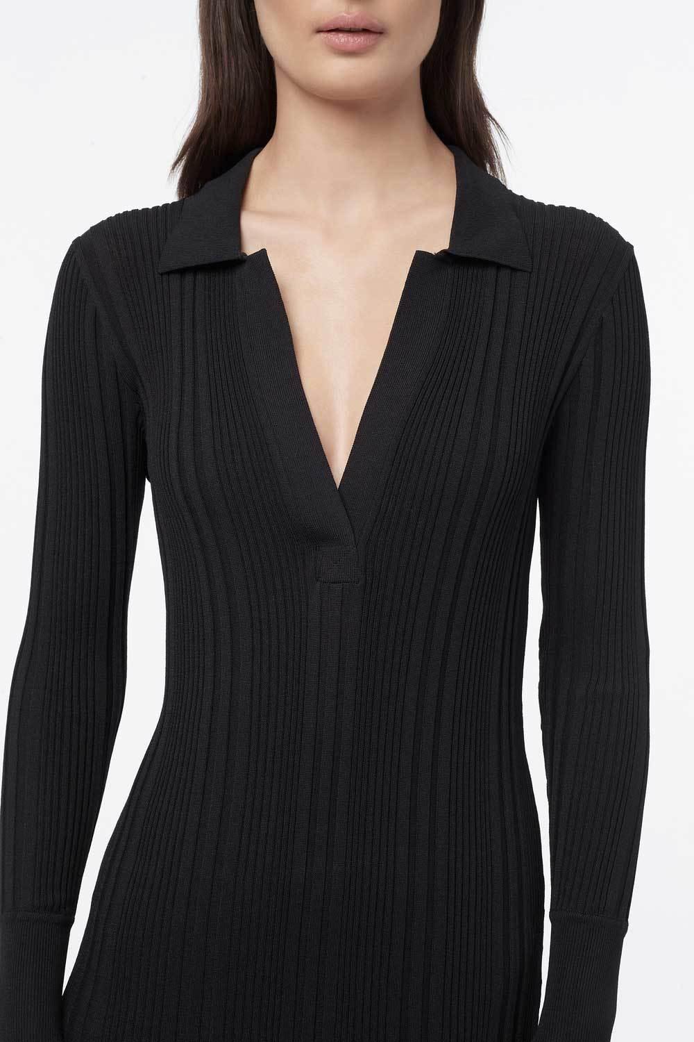 Manning Cartell Split Screen L/S Knit Dress Black Size 8 photo 3