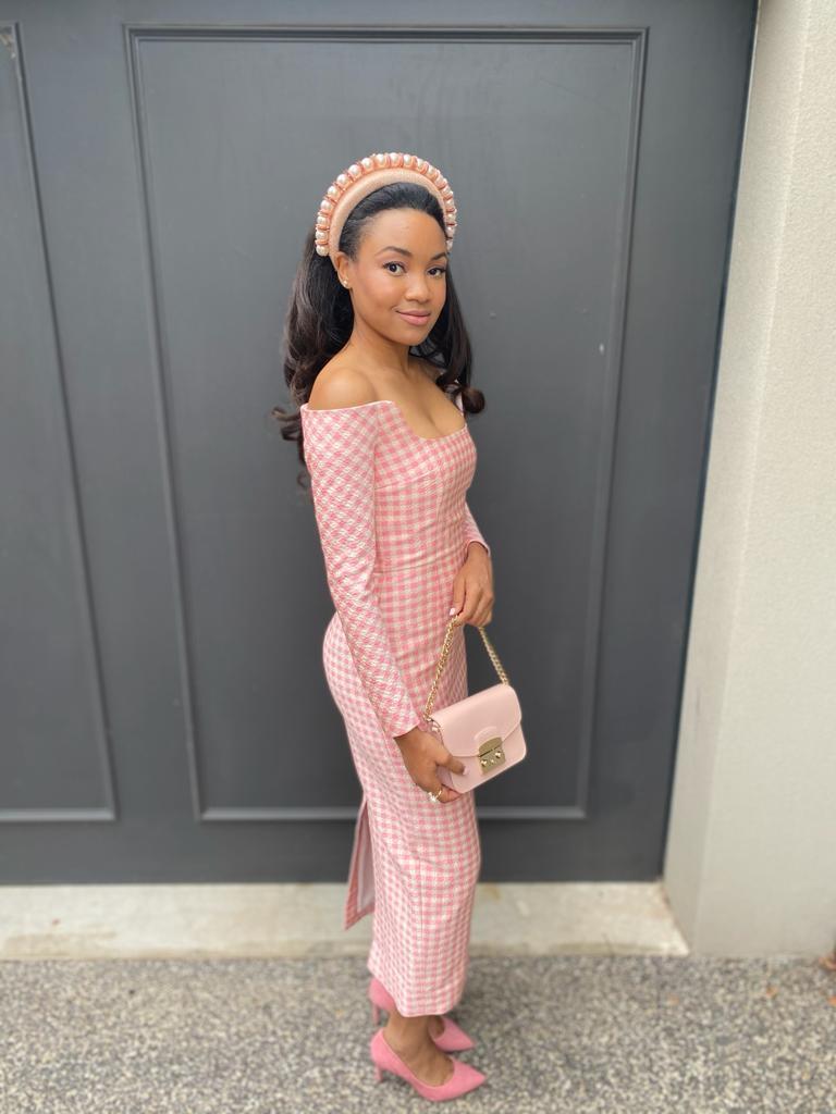 Emilia Wickstead Birch Midi Dress Pink Gingham Size 6 photo 4