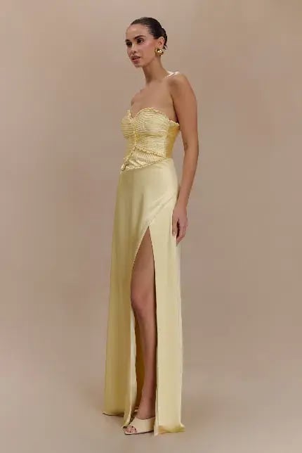 Meshki Larissa Dress Lemon Yellow Size 6 photo 2