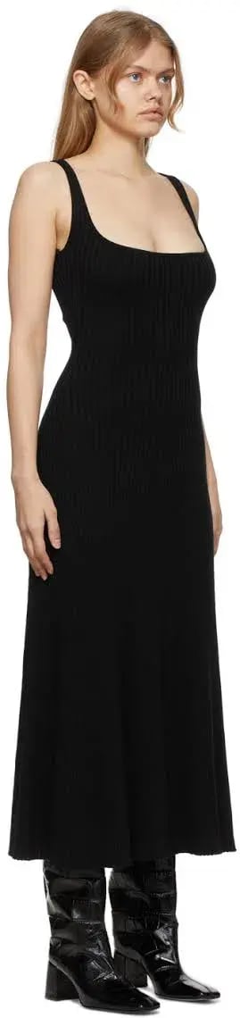 Anna Quan Dido Rib Knit Midi Dress Black Size 8 photo 11