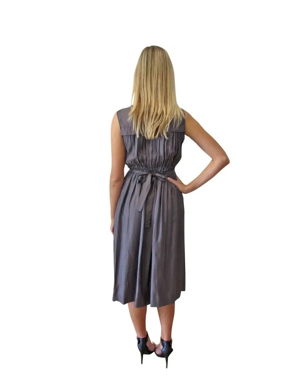 Scanlan Theodore V Neck Dress Grey Size 8 photo 3