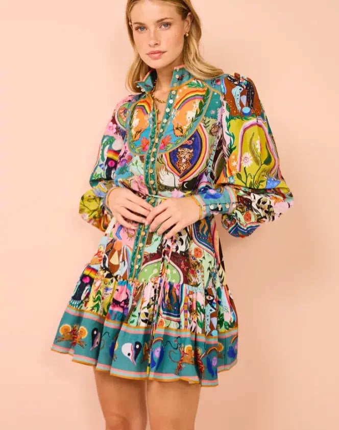 Alemais Evergreen Mini Dress Multi Size AU 8 photo 3