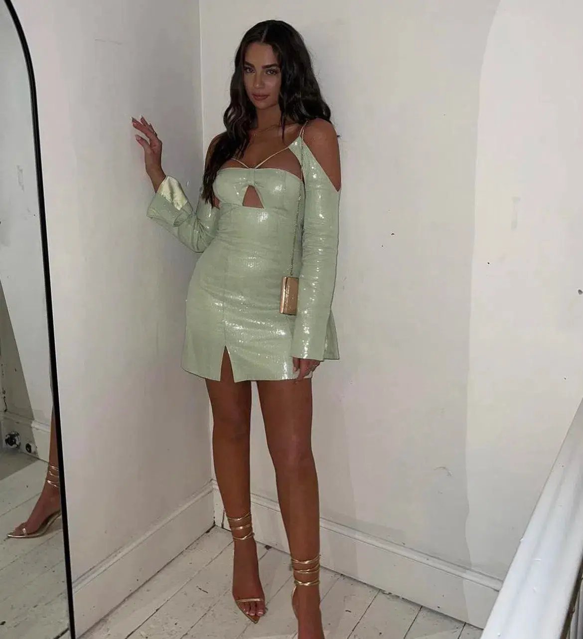 Alice McCall Night Sky Mini Dress Green Sequin photo 4