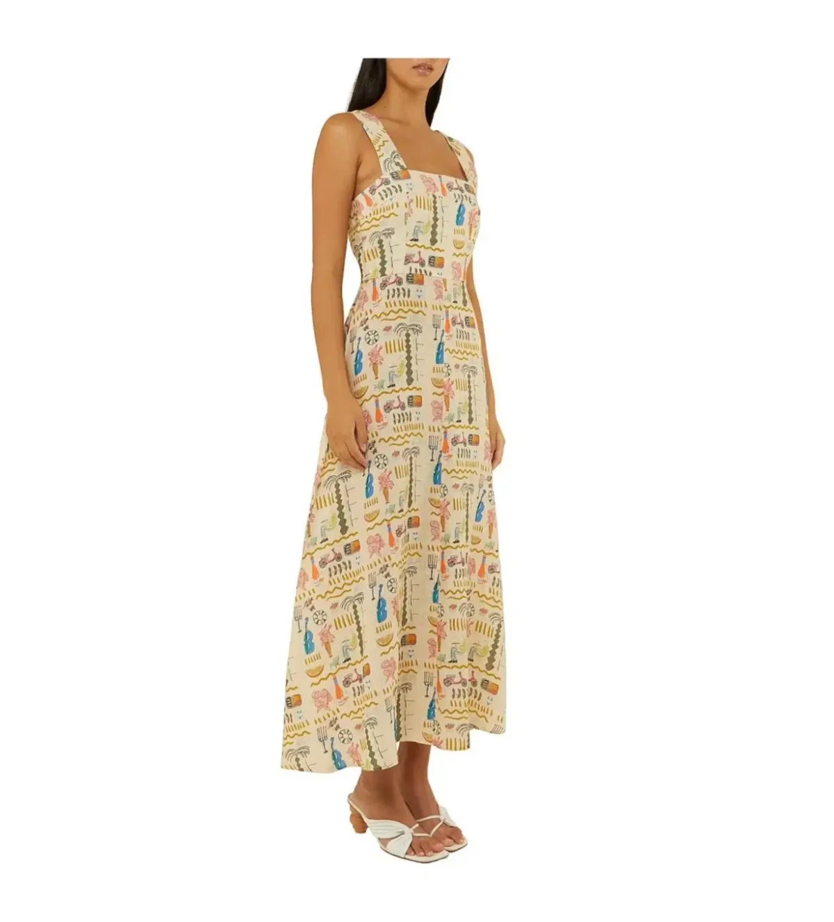Palm Noosa Rosa Midi Dress in Verano Yellow Size AU 8 photo 3